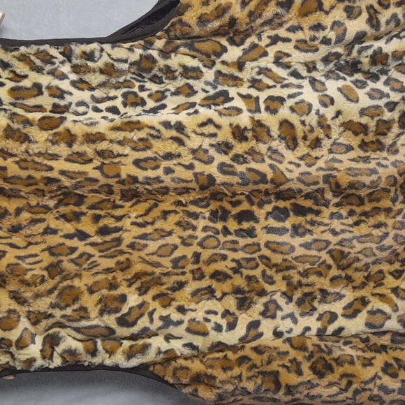 Adrienne Landau Faux Fur Safari Vest 1X Brown Cream - Picture 3 of 5